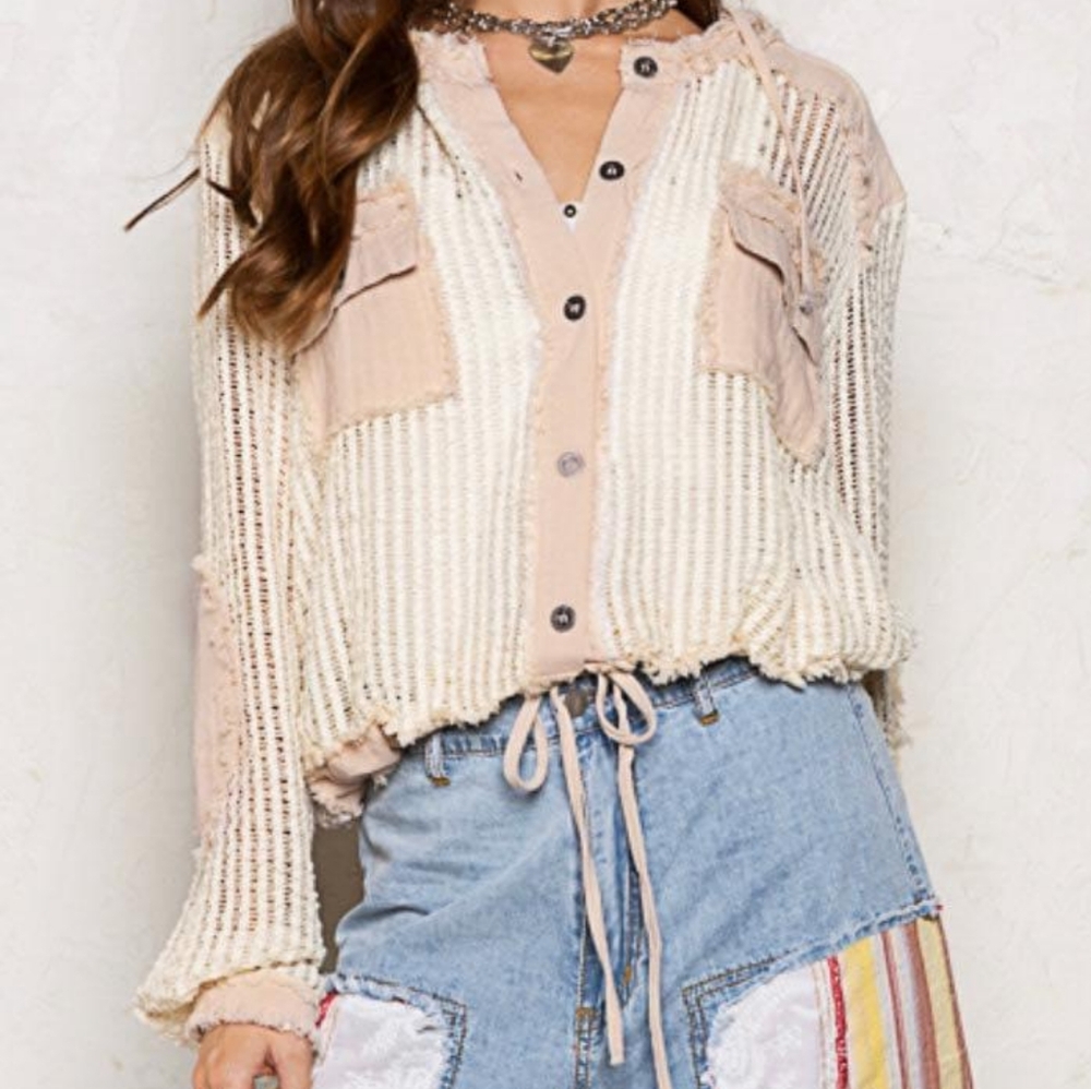 Cropped, Distressed, Lightweight Jacket - image 1